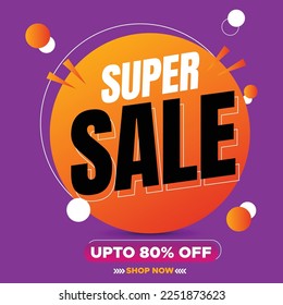 Abstract Super Sale Banner. Creative Super Sale. Editable Banner.