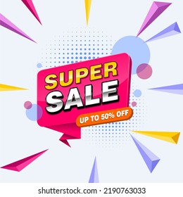 Abstract Super Sale banner promotion vector illustration.