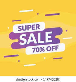 Abstract super sale promotion banner template