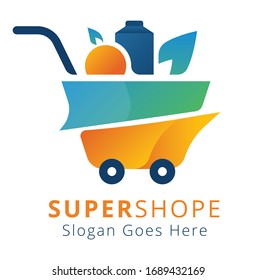 Abstract super shope logo design concept