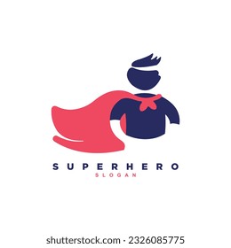 Abstract superhero kid logo design vector art illustration