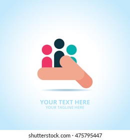 Abstract support logo, design concept, emblem, icon, flat logotype element for template.