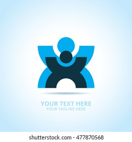 Abstract support logo, design concept, emblem, icon, flat logotype element for template.