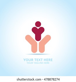 Abstract support logo, design concept, emblem, icon, flat logotype element for template.
