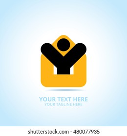 Abstract support logo, design concept, emblem, icon, flat logotype element for template.