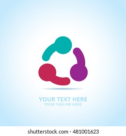 Abstract support logo, design concept, emblem, icon, flat logotype element for template.
