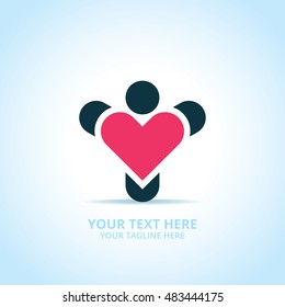 Abstract support logo, design concept, emblem, icon, flat logotype element for template.