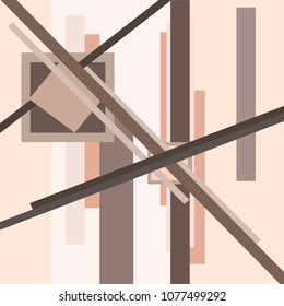 Abstract Suprematism composition vector flat illustration. Stock brochure template covers