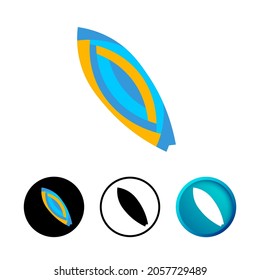 Abstract Surf Icon Illustration Flat Design