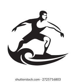 Diseño abstracto del logotipo del símbolo del surf