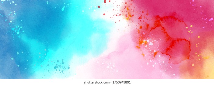 Abstract surface of Colorful splash watercolor. Artistic hand-painted vector design, element for banner, poster, card, cover, brochure.