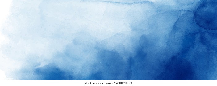 Abstract surface dark blue watercolor texture for background. Stain artistic vector used as being an element in the decorative design of header, brochure, poster, card, cover or banner.