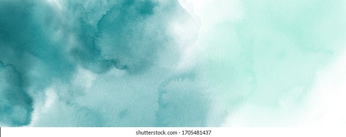 Abstract surface dark green watercolor grunge background. Stain artistic vector used as being an element in the decorative design of header, brochure, poster, card, cover or banner.