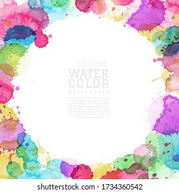 Abstract surface of Multicolored splash watercolor blot. Artistic hand-painted vector, element for banner, poster, card, cover, brochure.