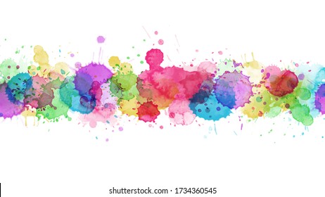 Surface abstraite de l'aquarelle multicolore. Vecteur artistique peint à la main, élément pour bannière, affiche, carte, couverture, brochure.