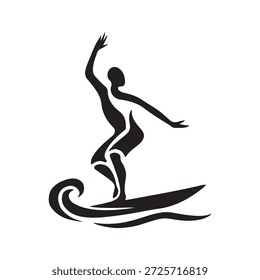 abstraktes Surfer-Tänzer-Logo-Design