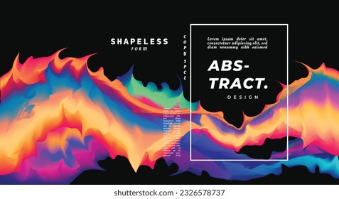 Abstract and surreal background template copy space. Colorful modern backdrop design for art poster, banner, event, festival, landing page, magazine, cover, or brochure.