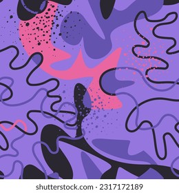 Abstract surreal colorful seamless pattern 