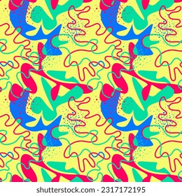 Abstract surreal colorful seamless pattern 