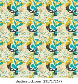 Abstract surreal colorful seamless pattern 