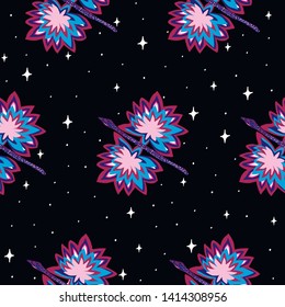 Abstract surreal dragonfly in painting pattern. Hand drawn colorful tropical background with psychedelic theme on white background