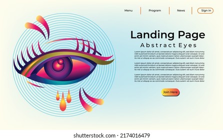 Abstract surreal eye background template for landing page, banner, or poster