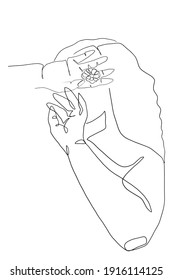abstract Surreal Faces Continuous line, drawing of set faces and hairstyle, fashion concept, woman beauty minimalist, vector illustration pretty sexy. Contemporary portrait