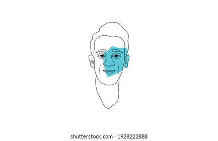 Resumen de rostros surrealistas vectoriales arte de la línea del hombre antiguo