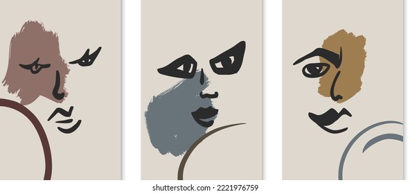 Abstract Surreal Portrait, Modern Posters Bundle 