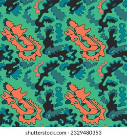 Abstract surreal seamless colorful pattern 