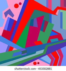 Abstract surreal vector illustration of city.