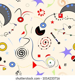 Abstract surrealist background , seamless pattern
