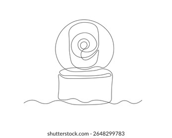 Abstract surveillance camera,baby monitor, continuous single one line art hand drawing sketch logo 