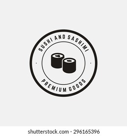 abstract sushi label on a white background