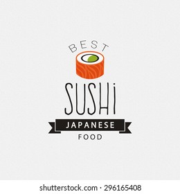 abstract sushi label on a white background