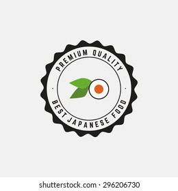 Abstract sushi label on a white background