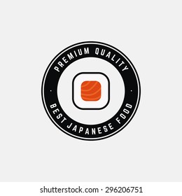 Abstract sushi label on a white background