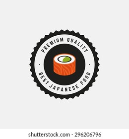 Abstract sushi label on a white background