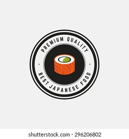 Abstract sushi label on a white background