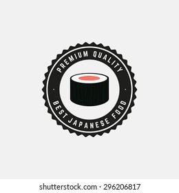 Abstract sushi label on a white background