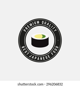 Abstract sushi label on a white background
