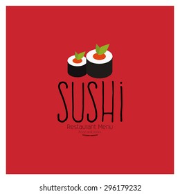 Abstract sushi menu background with some special objects