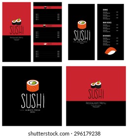 Abstract sushi menu background with some special objects