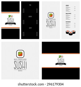 Abstract sushi menu background with some special objects
