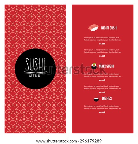 Abstract Sushi Menu Background Some Special Stock Vector Royalty