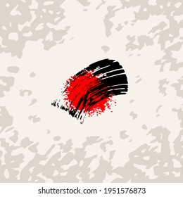 Abstract sushi symbol. Ink grunge vector illustration. Texture background. 