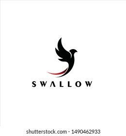 abstract swallow logo simple fly bird, vector best for animal icon or design template idea