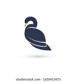 Abstract swan concept logo.with 2 flat color.vector eps10.editable
