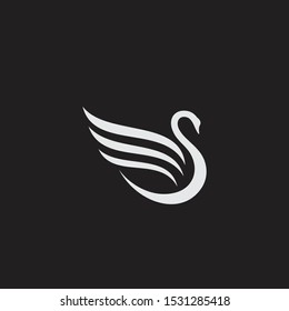 Abstract swan flying wings logo
