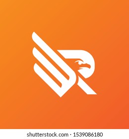 Abstract swan flying wings logo